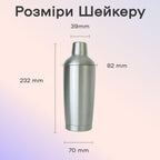 Шейкер Коблер з подвійними стінками 560 мл сріблястий
