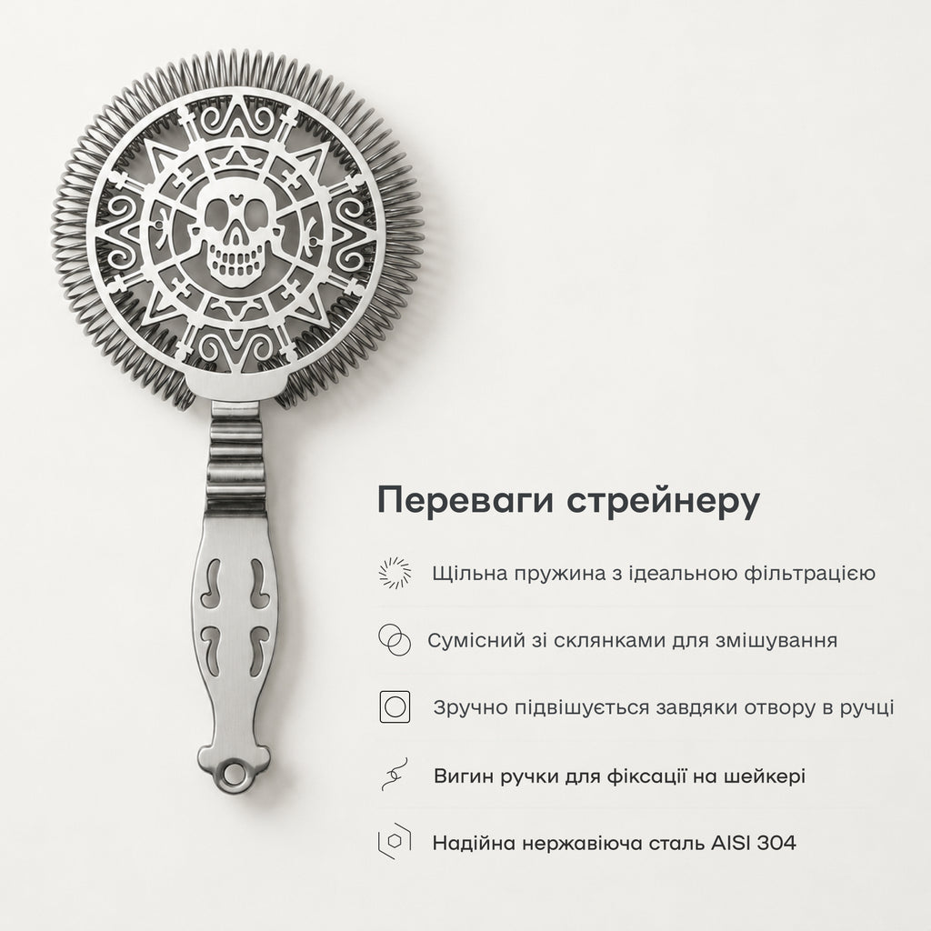 Стрейнер хоторн Череп серебристый