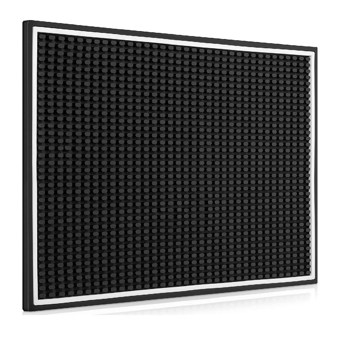 Килимок барний 45×30 см чорний з білою рамкою