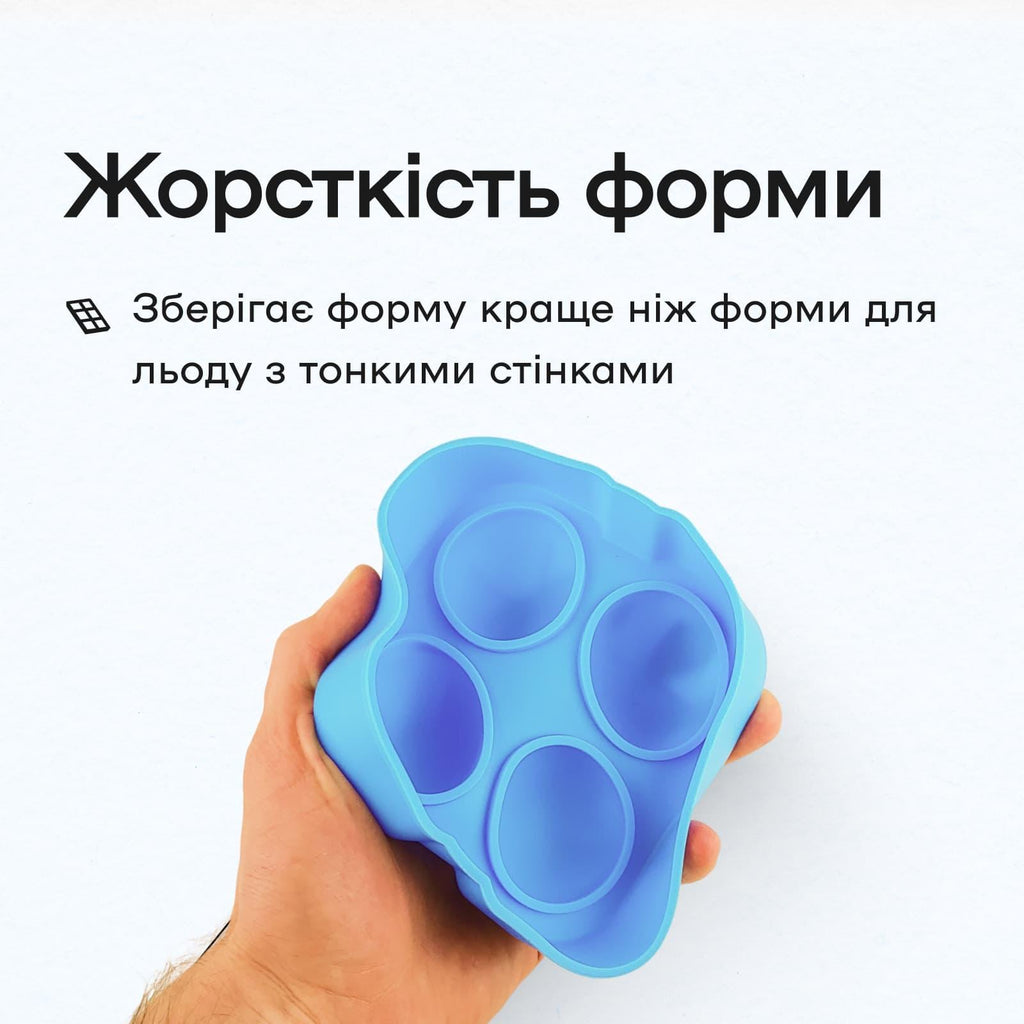 Форма для льоду 4 кулі 4,5 см блакитна